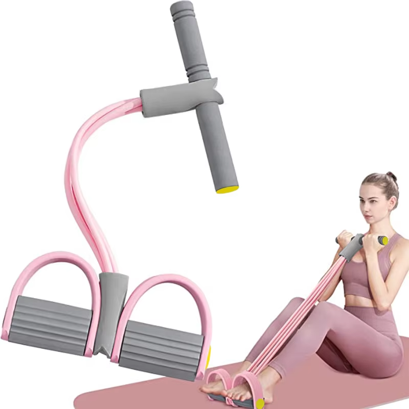 Yoga Fitness Stretching Strap - 4-Tube Resistance Bands Yoga Pedal Puller