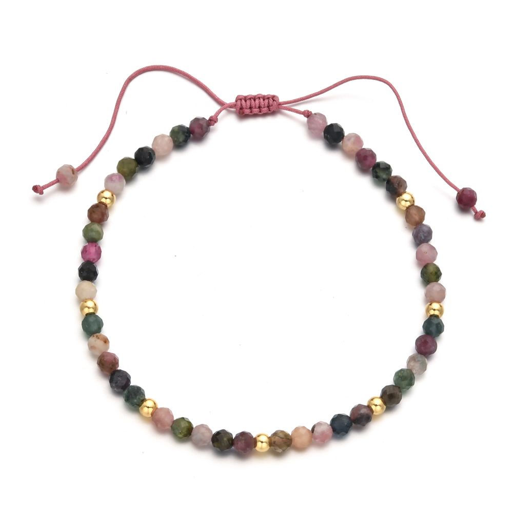 Yoga Fitness Tracker - 3MM Tourmaline Beads Braided Bracelet DIY