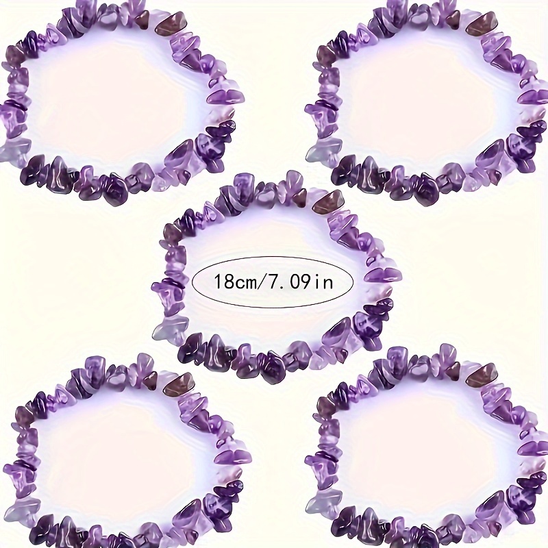 Yoga Fitness Tracker - 3 Pcs/Set Natural Stone Amethyst Irregualr