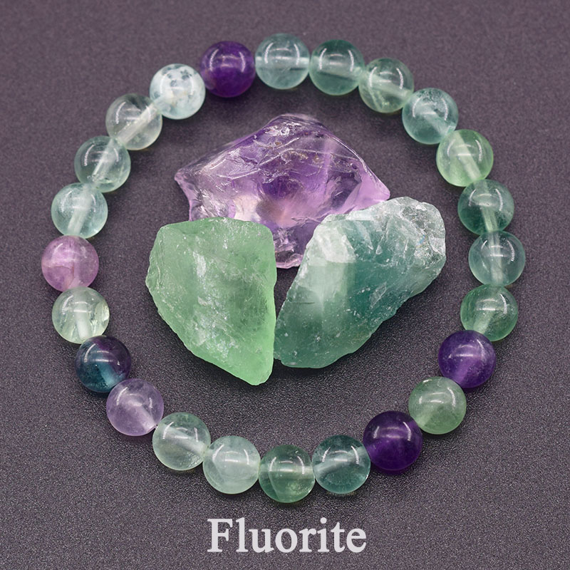 Yoga Fitness Tracker - Original Fluorite Bracelet with Natural Stone