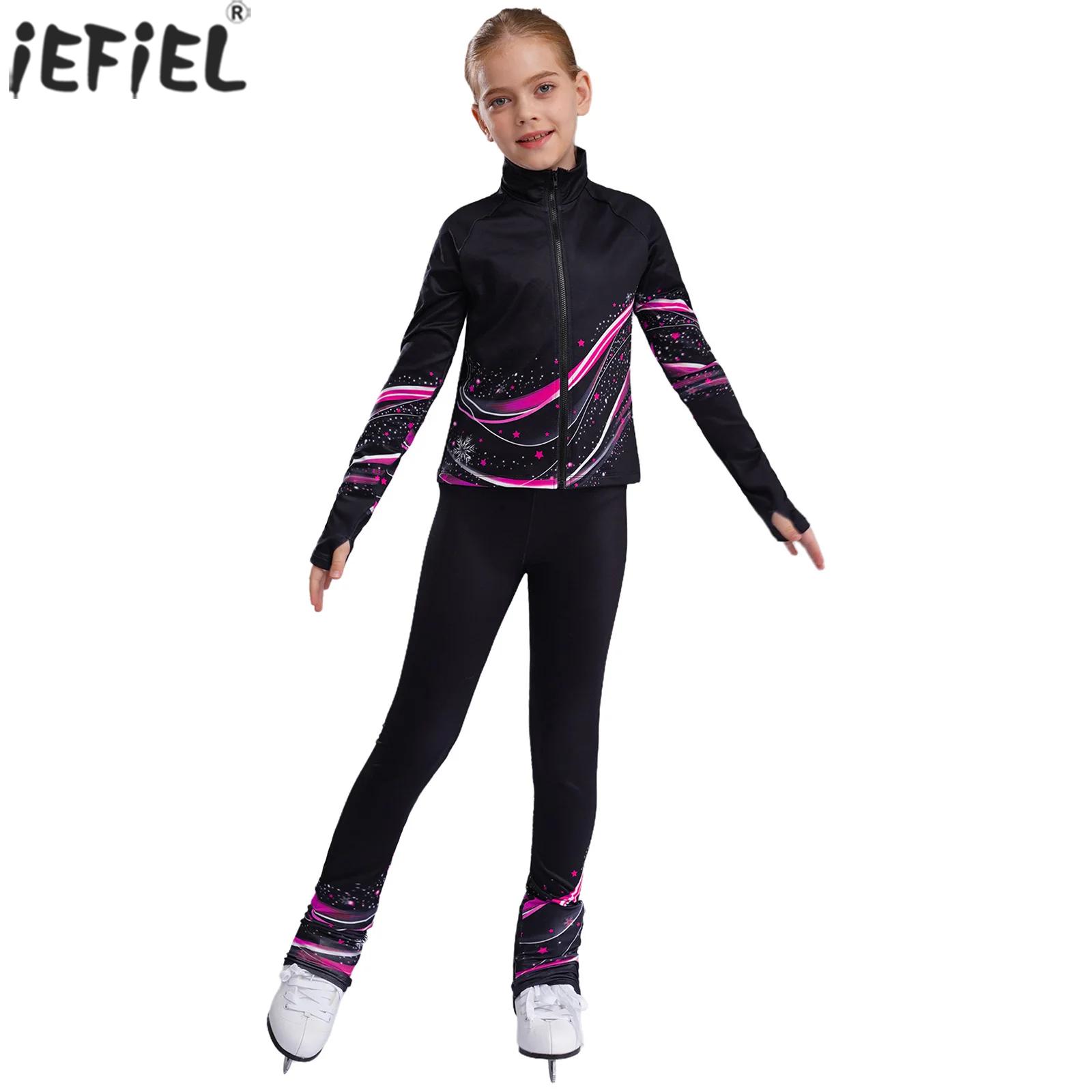 Yoga Fitness Model - Kids Girls Fleece Figure Skating Sweatshirt