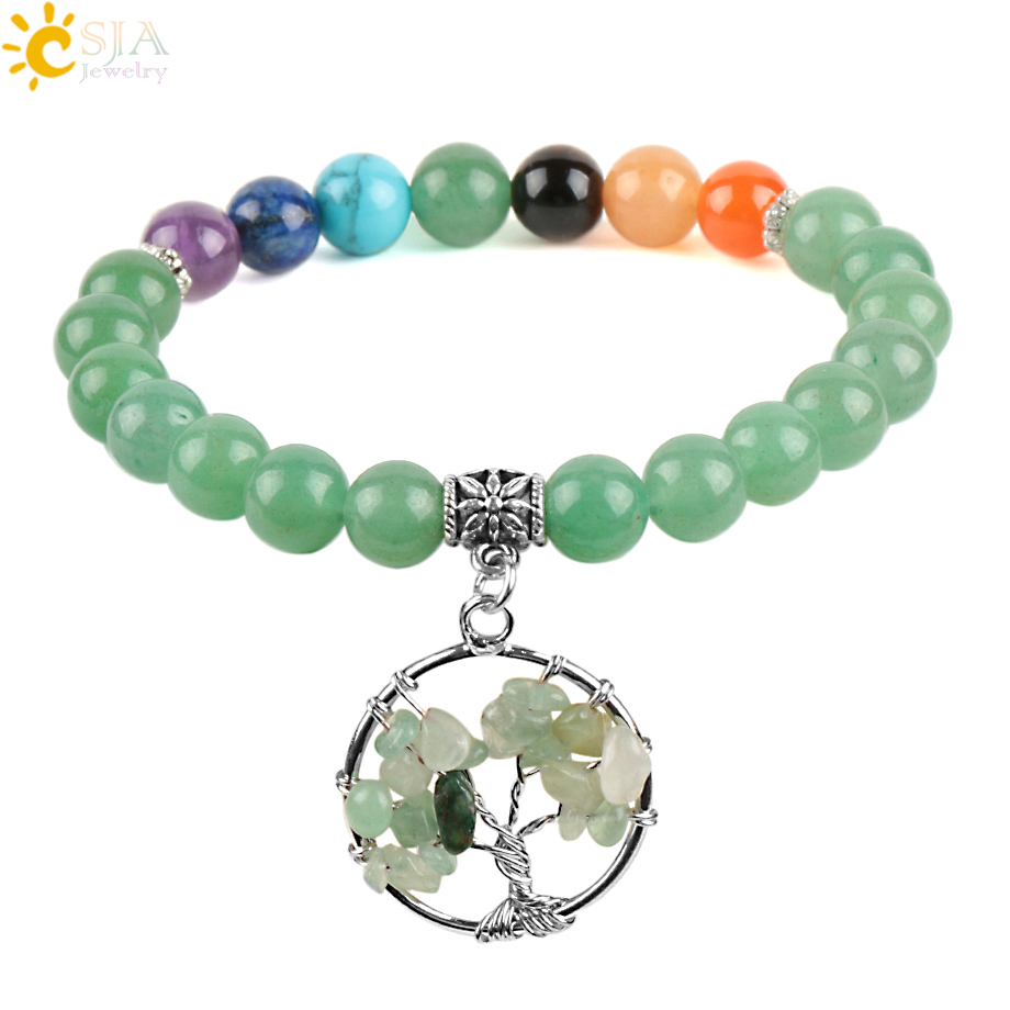 CSJA 7 Chakras Natural Stones  - Yoga Fitness Tracker recension och pris
