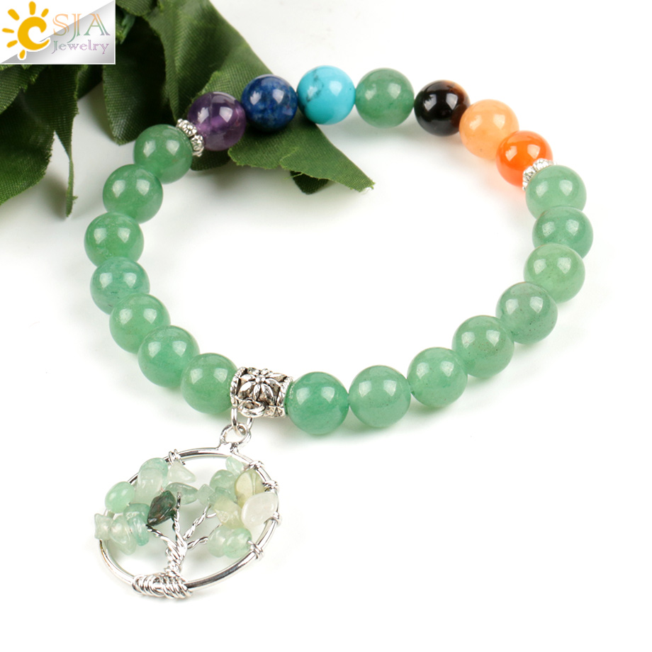 CSJA 7 Chakras Natural Stones  - Yoga Fitness Tracker recension och pris