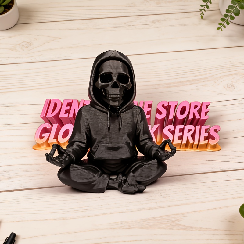 Gothic Hooded Skeleton Statue  - Yoga Fitness Model recension och pris