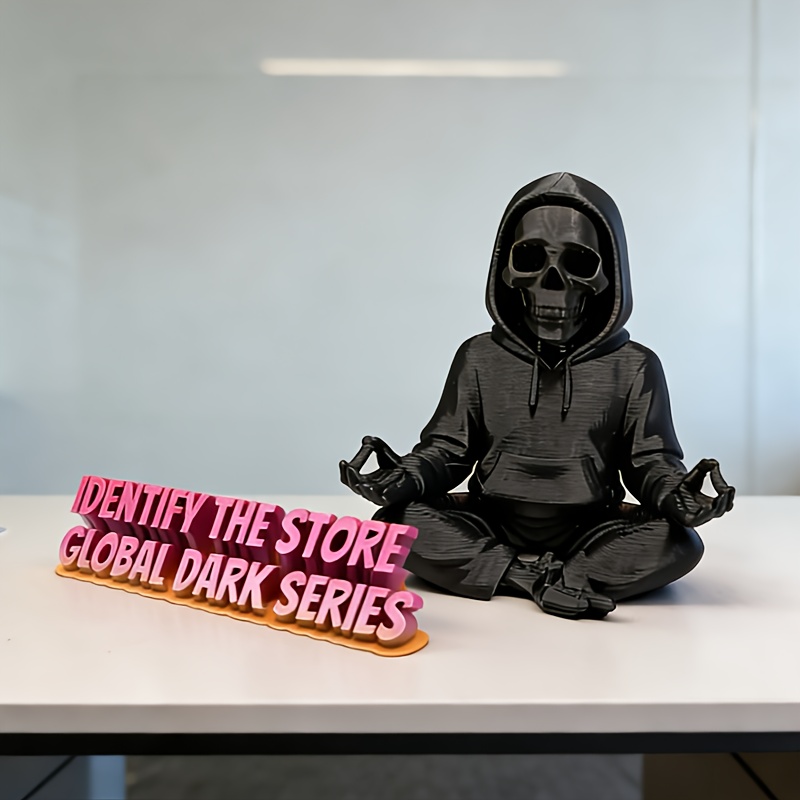 Gothic Hooded Skeleton Statue  - Yoga Fitness Model recension och pris