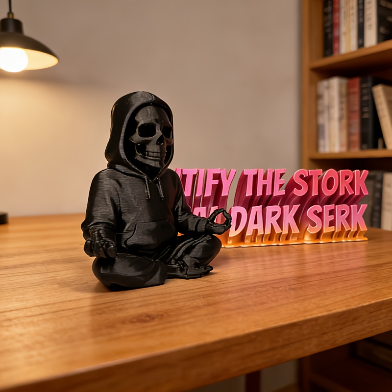 Gothic Hooded Skeleton Statue  - Yoga Fitness Model recension och pris