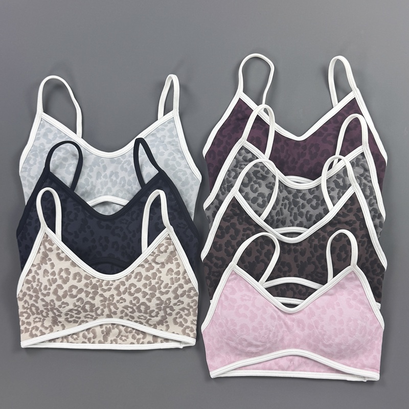 Sports Bra Women Leopard Print - Yoga Fitness Stretching Strap recension och pris