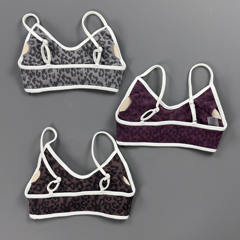 Sports Bra Women Leopard Print - Yoga Fitness Stretching Strap recension och pris