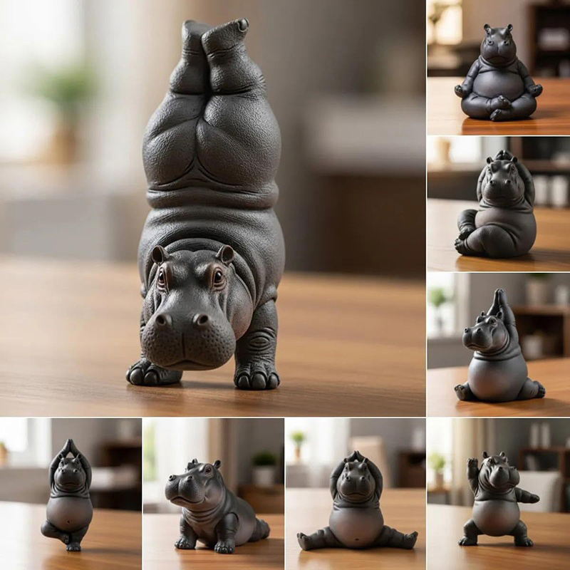 Yoga Master Hippo Statue Handc - Yoga Fitness Model recension och pris