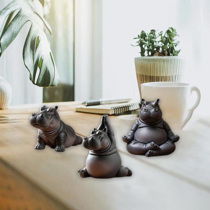Yoga Master Hippo Statue Handc - Yoga Fitness Model recension och pris