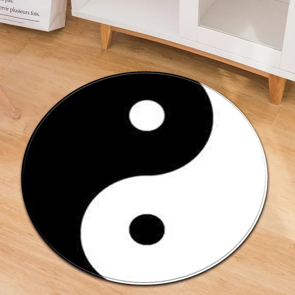 Yin Yang Taiji Round Rug Flowe - Yoga Fitness Model recension och pris