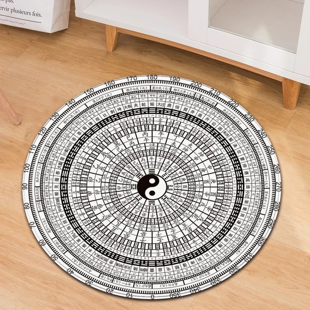 Yin Yang Taiji Round Rug Flowe - Yoga Fitness Model recension och pris