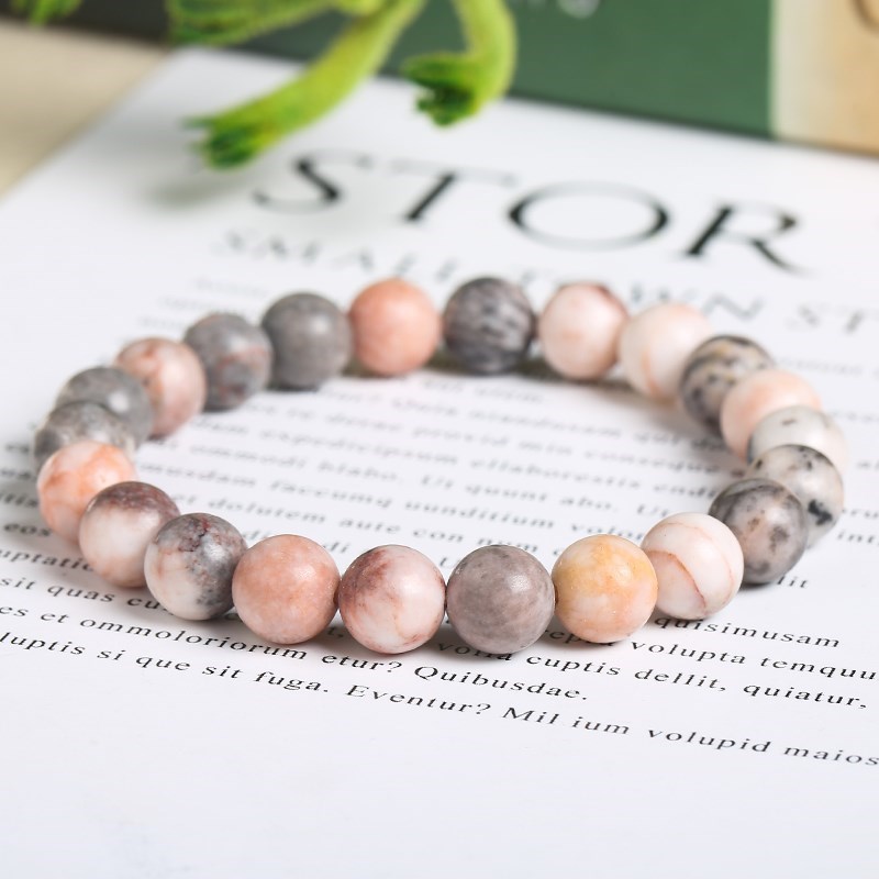 JD Natural Pink Zebra Jaspers  - Yoga Fitness Tracker recension och pris