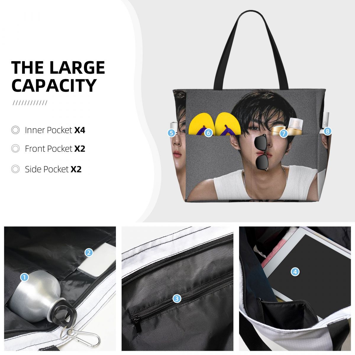 Jungwon En Kpop Beach Tote Bag - Yoga En Fitness recension och pris